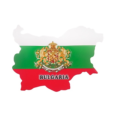 Сувенирен магнит България - карта, знаме и герб